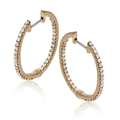 Hoop Earring in 18k Gold with Diamonds