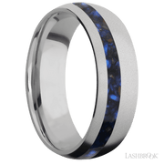 Titanium with Bead , Bead Finish and Blue Tiger Eye Inlay