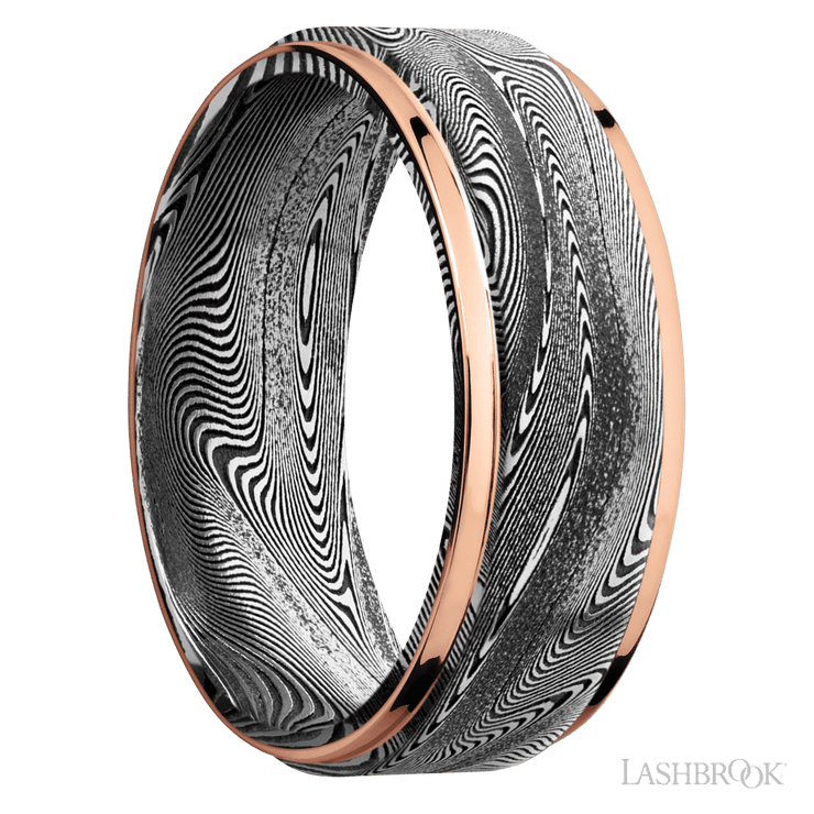 Tightweave with Acid Finish and 14K Rose Gold Inlay