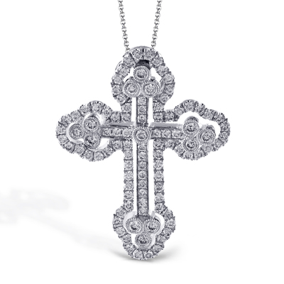 Cross Pendant in 18k Gold with Diamonds