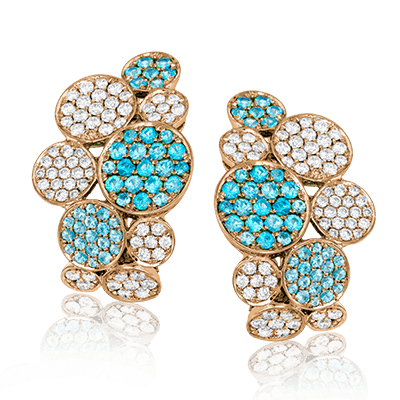 Color Earring in 18k Gold with Diamonds