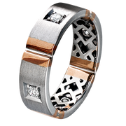 Men Ring in 14k Gold with Diamonds