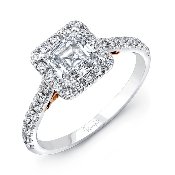 Uneek Amore Collection Halo Princess Cut Engagement Ring