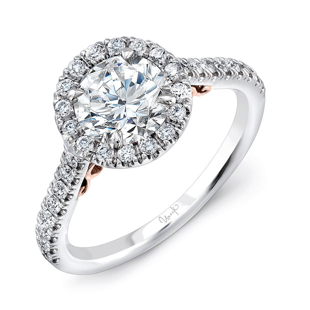 Uneek Amore Collection Halo Round Engagement Ring