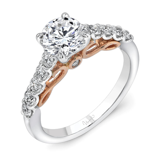 Uneek Amore Collection Straight Round Engagement Ring