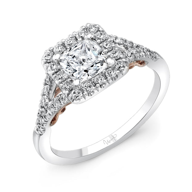 Uneek Amore Collection Halo Round Engagement Ring