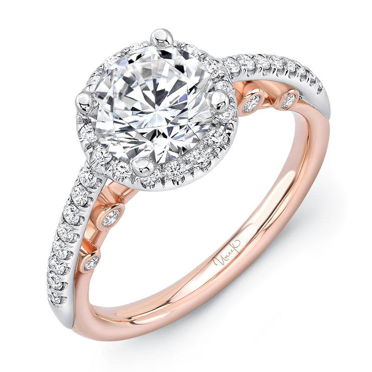 Uneek Amore Collection Halo Round Engagement Ring