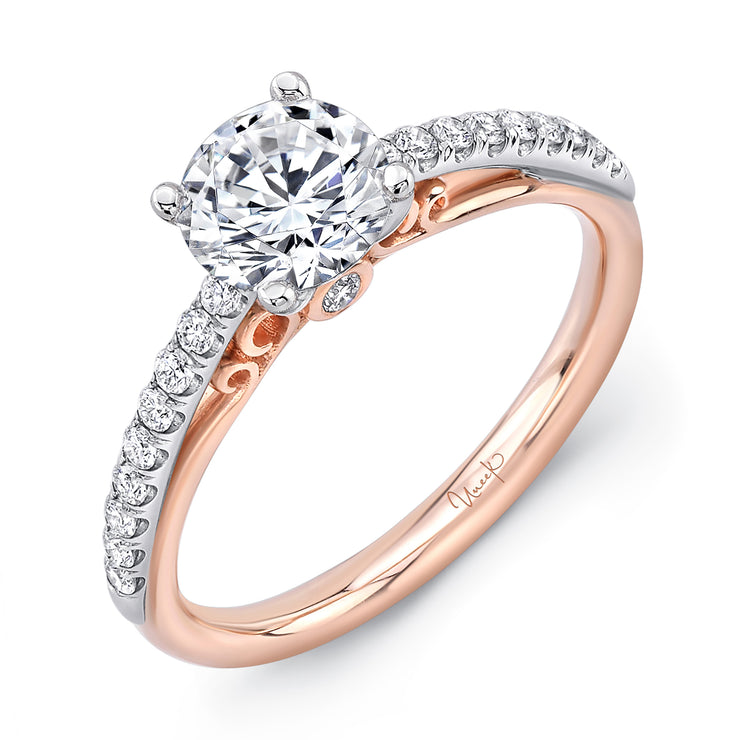 Uneek Amore Collection Straight Round Engagement Ring