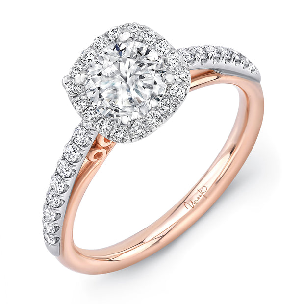 Uneek Amore Collection Halo Round Engagement Ring