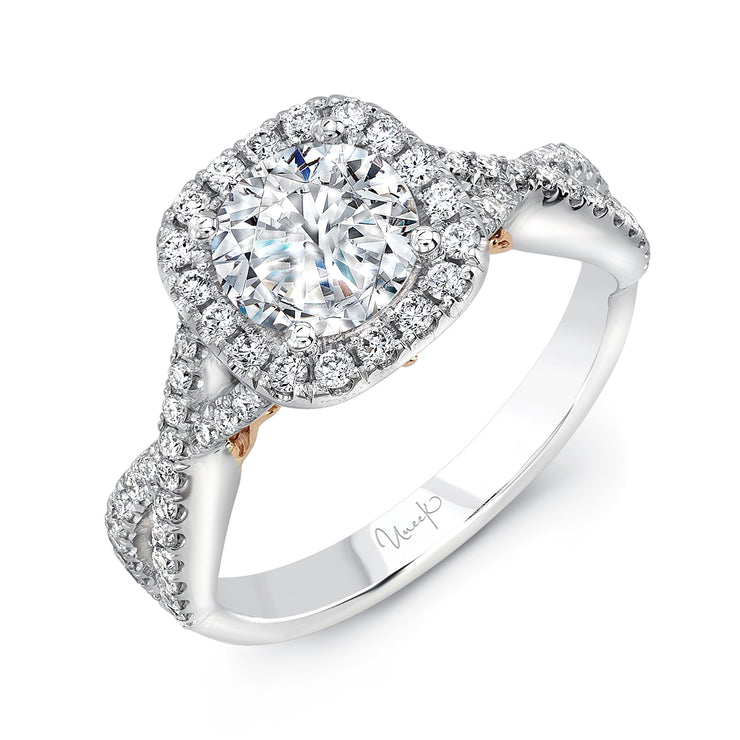 Uneek Amore Collection Twist Round Engagement Ring