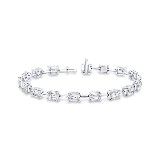 Uneek Signature Collection Emerald Cut Diamond Link Bracelet