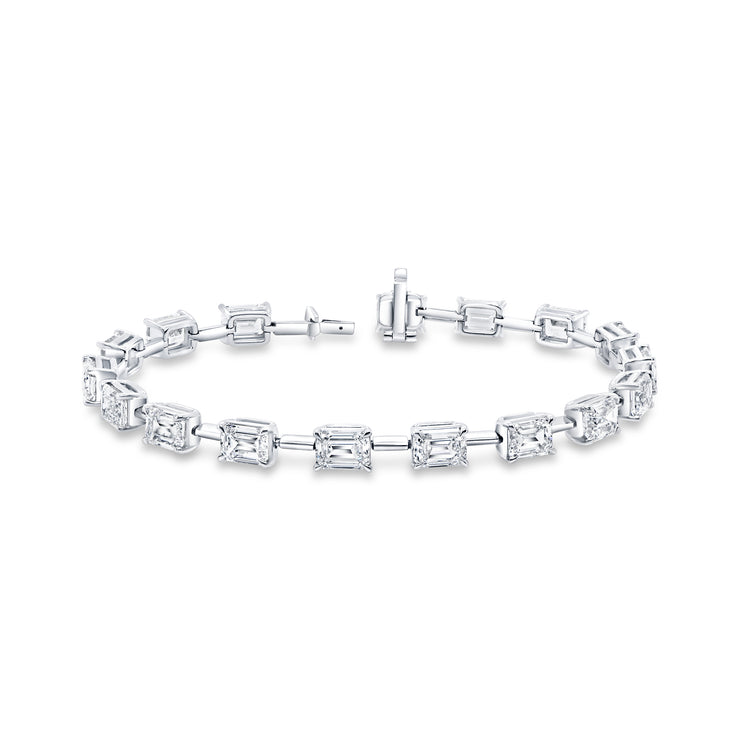 Uneek Signature Collection Emerald Cut Diamond Link Bracelet