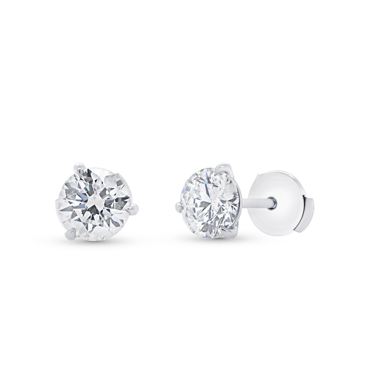 Uneek Signature Collection Solitaire Round Diamond Stud Earrings