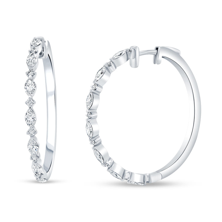 Uneek Chatterley Collection 1-Row Hoop Earrings