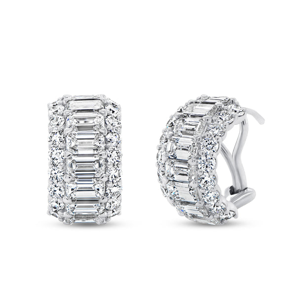 Uneek Signature Collection Emerald Cut Diamond Fashion Earrings