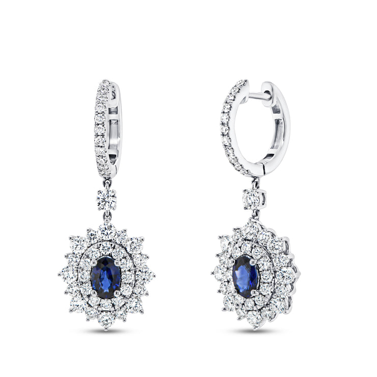 Uneek Timeless Collection Double-Halo Drop Earrings