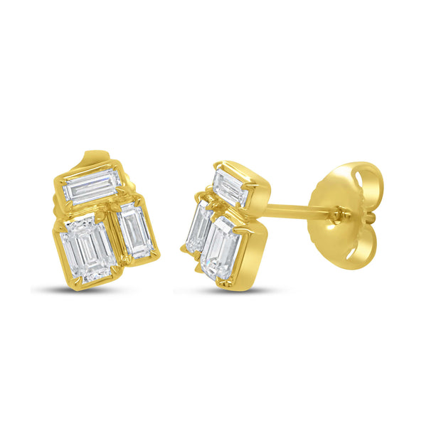 Uneek Alexandria Collection Bezel Stud Earrings