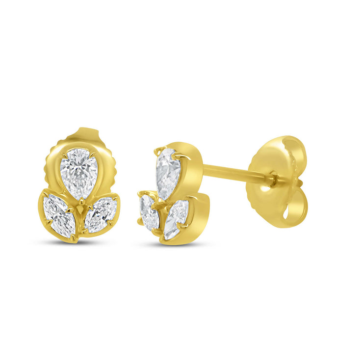 Uneek Alexandria Collection Bezel Stud Earrings