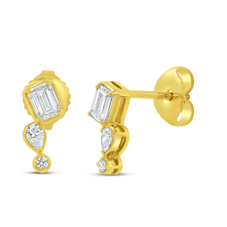 Uneek Alexandria Collection Bezel Stud Earrings