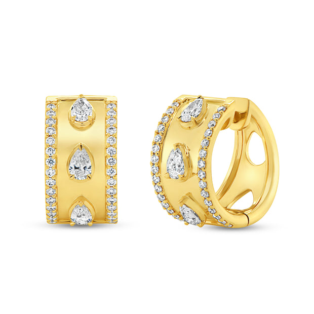 Uneek Alexandria Collection Straight Huggie Earrings