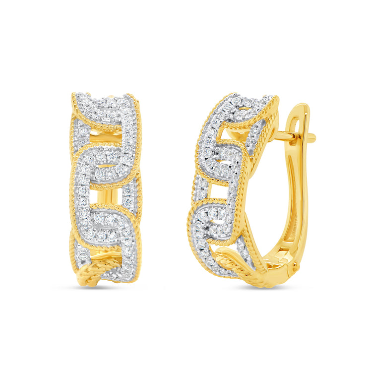 Uneek Alexandria Collection Huggie Earrings