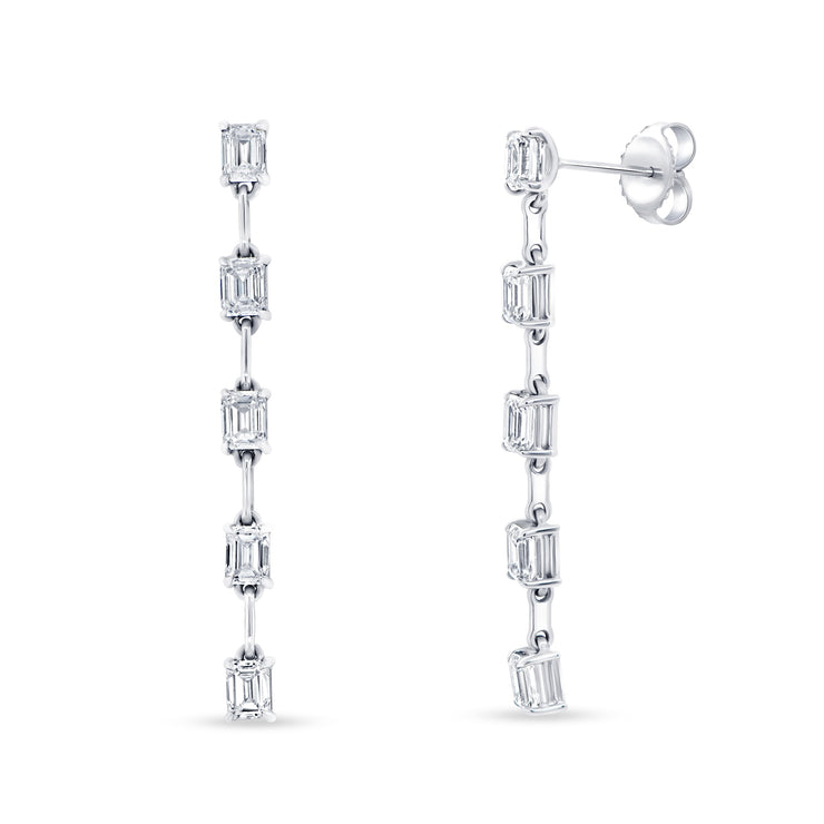 Uneek Gatsby Collection Emerald Cut Diamond Dangle Earrings