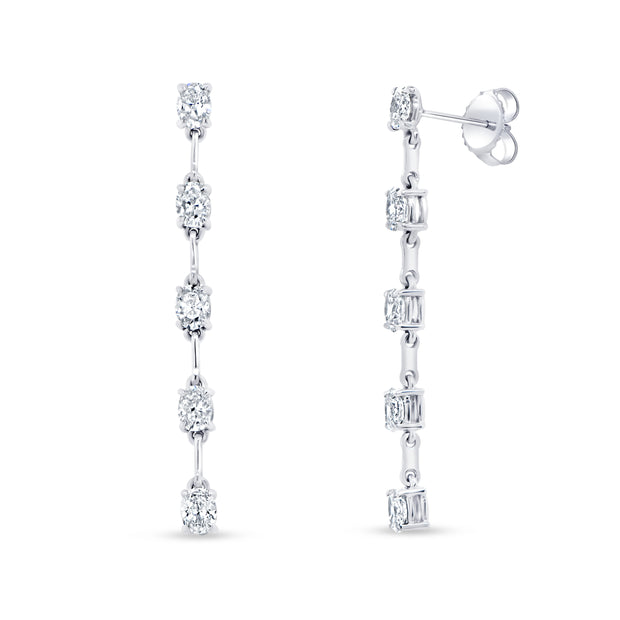 Uneek Gatsby Collection Oval Shaped Diamond Dangle Earrings