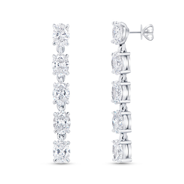 Uneek Gatsby Collection Oval Shaped Diamond Dangle Earrings