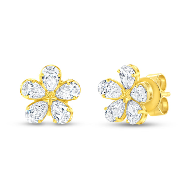 Uneek Petals Collection Floral Stud Earrings