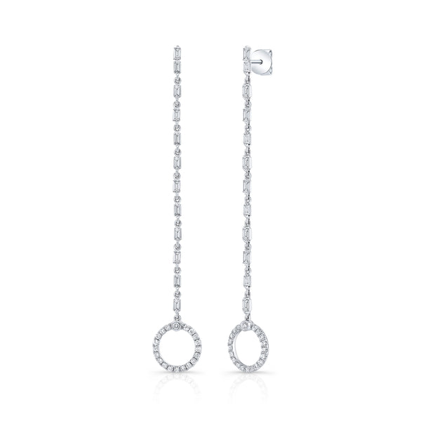 Uneek Gatsby Collection Baguette Diamond Dangle Earrings