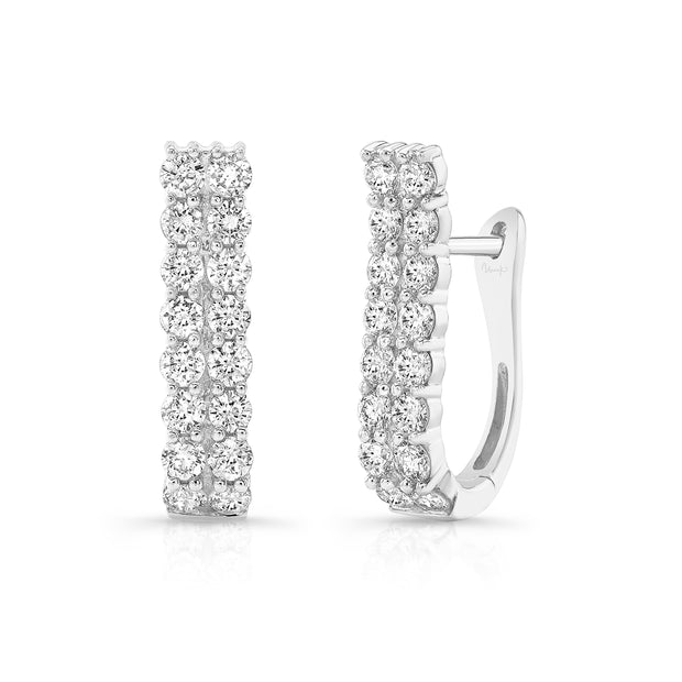 Uneek Gatsby Collection 2-Row Huggie Earrings