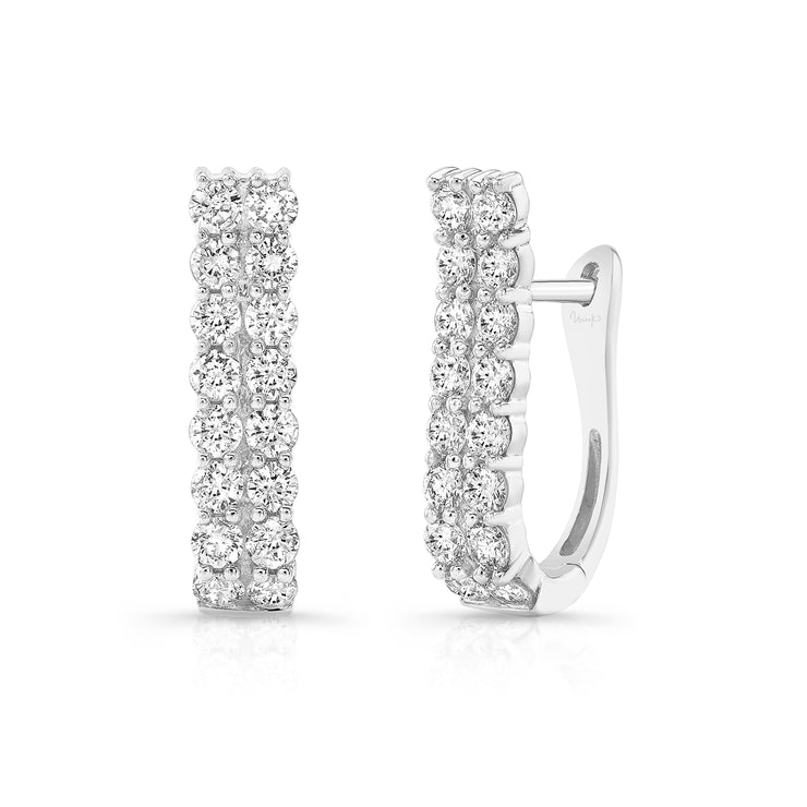 Uneek Gatsby Collection 2-Row Huggie Earrings