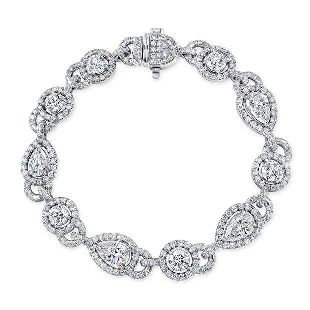 Uneek Round and Pear-Shaped Diamond Bracelet