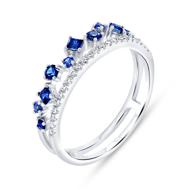 Uneek Precious Collection Round Blue Sapphire Fashion Ring