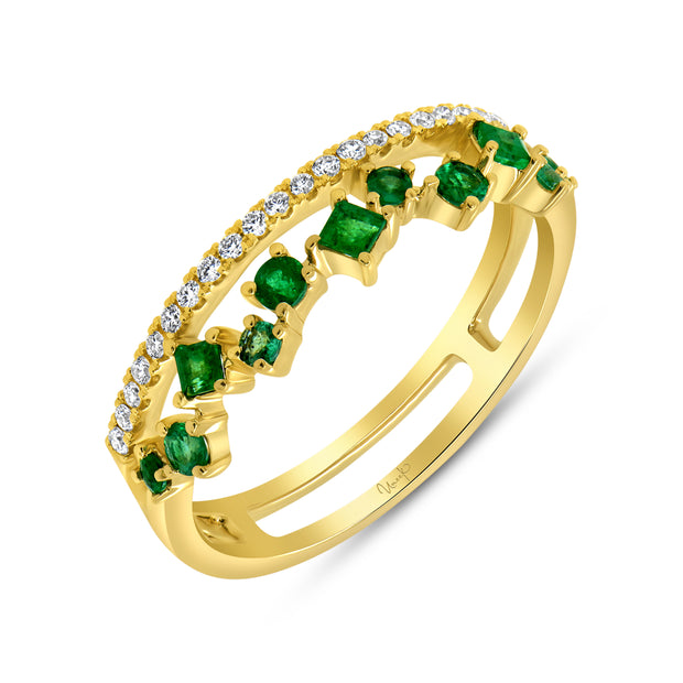 Uneek Precious Collection Princess Cut Emerald Fashion Ring