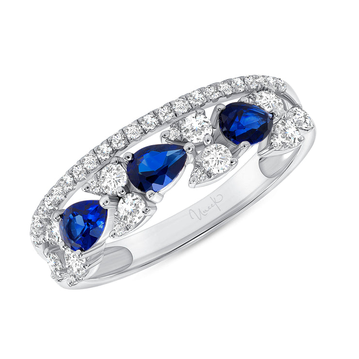 Uneek Precious Collection Round Blue Sapphire Fashion Ring