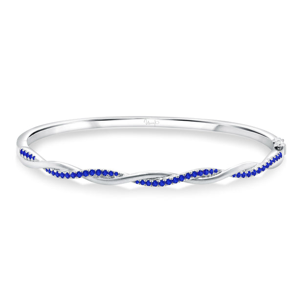 Uneek Stackable Collection Twist Blue Sapphire Stackable Bangle