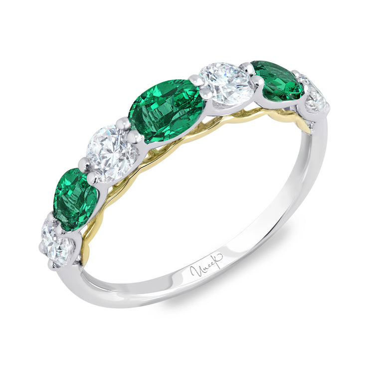 Uneek Precious Collection Oval Shaped Emerald Fashion Ring