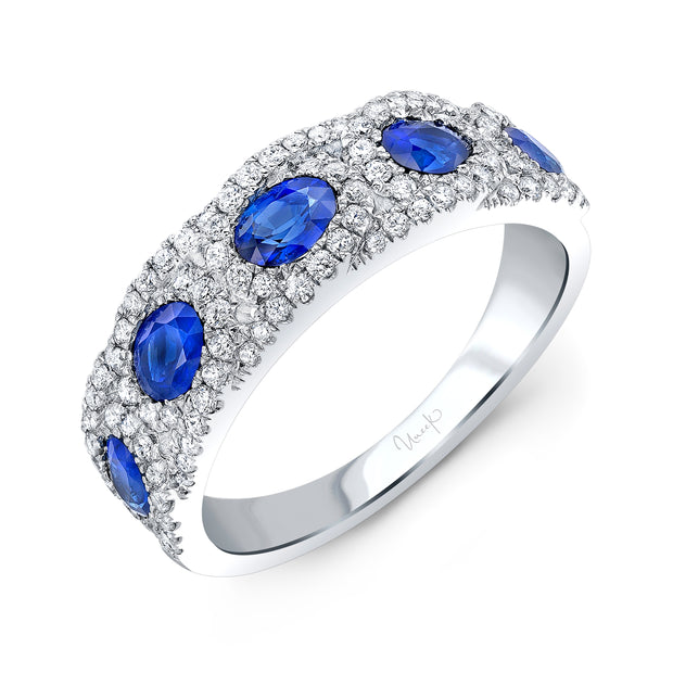 Uneek Precious Collection Round Blue Sapphire Fashion Ring