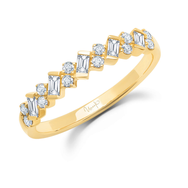 Uneek Sweetzer Baguette and Round Diamond Stacking Ring