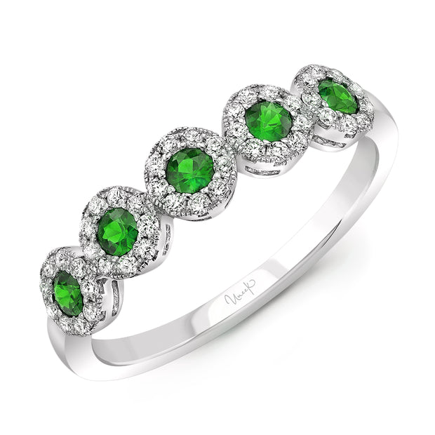 Uneek Precious Collection Round Emerald Fashion Ring