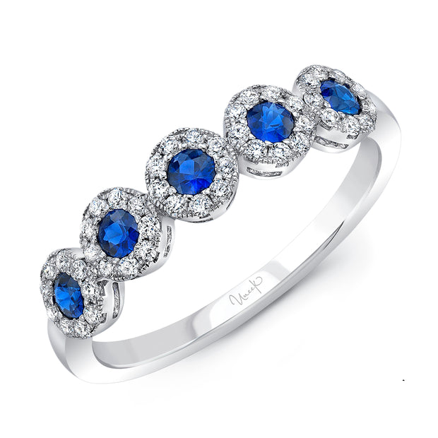 Uneek Precious Collection Round Blue Sapphire Fashion Ring