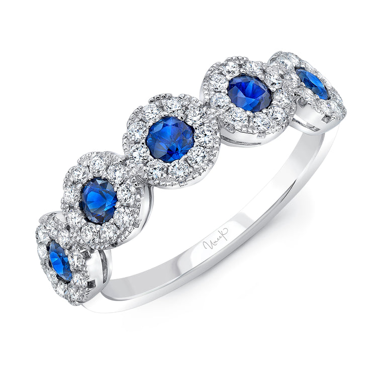 Uneek Precious Collection Round Blue Sapphire Fashion Ring