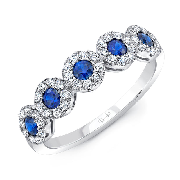 Uneek Precious Collection Round Blue Sapphire Fashion Ring