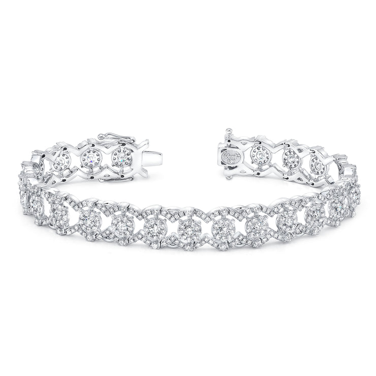 Uneek Valenciennes de Ghent Open Lace Diamond Bracelet