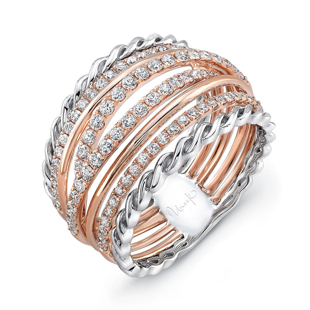 Uneek Teneriffe Diamond Band with Infinity-Style Braid Edges