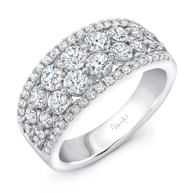 Uneek Frivolite 4-Row Diamond Band with Pave Edges