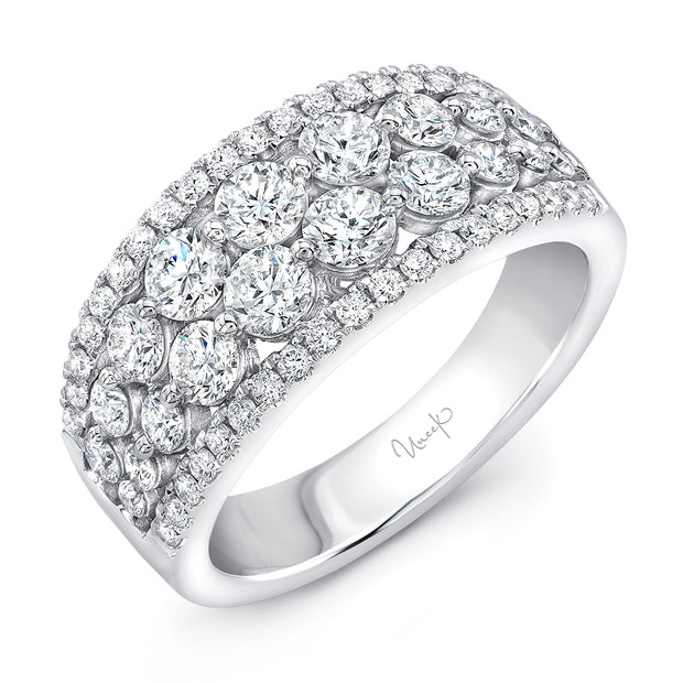 Uneek Frivolite 4-Row Diamond Band with Pave Edges