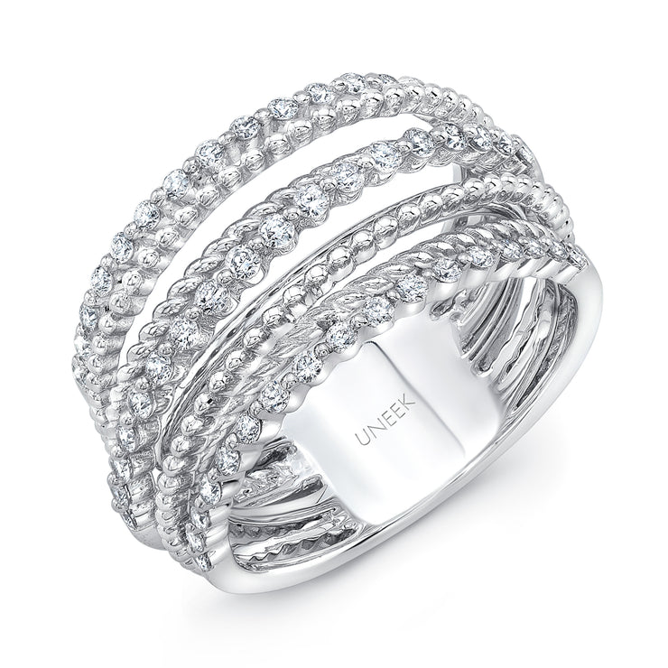 Uneek Teneriffe III Crossover-Style Diamond Band