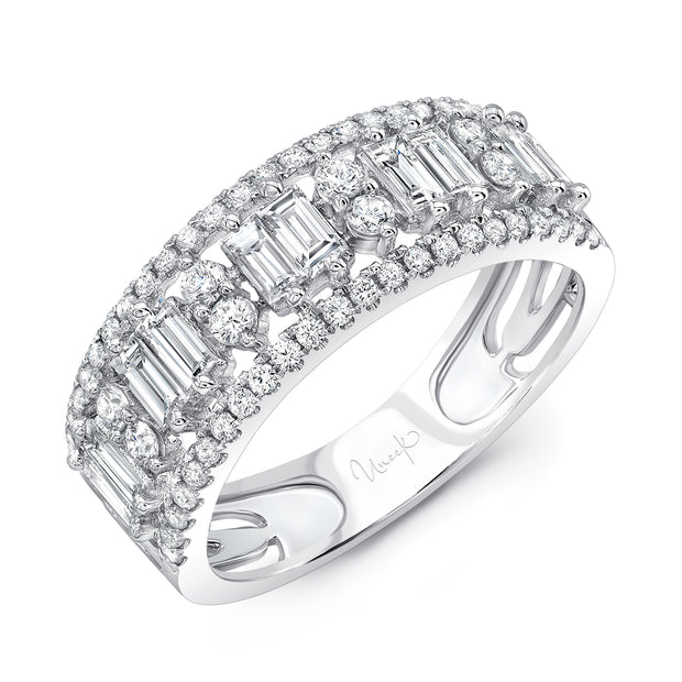 Uneek Baguette and Round Diamond Anniversary Band